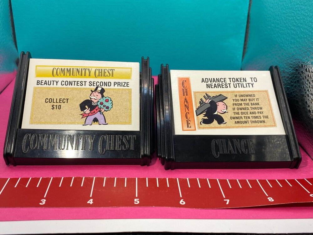 Monopoly 60th Anniversary Chance Chest Cards Parker Brothers Board Game Craft